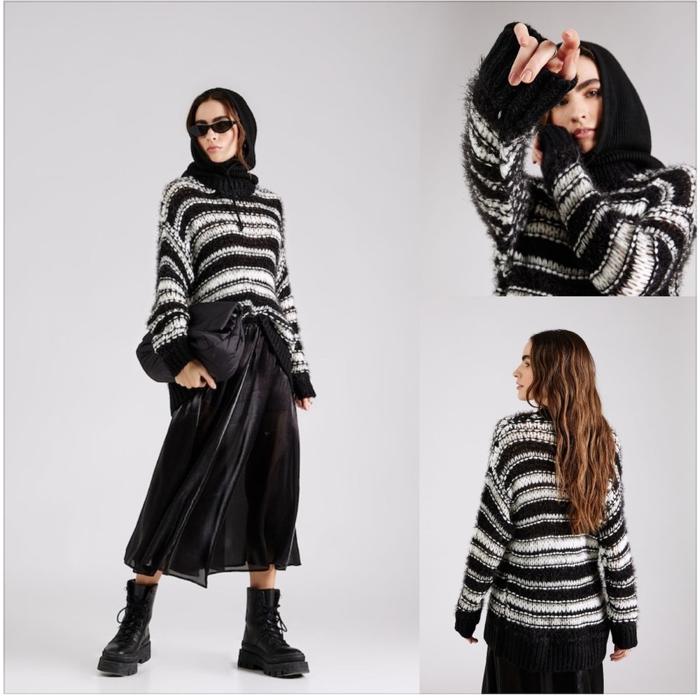 TOPSHOP Pullover Sweater Knit in Black. Size S